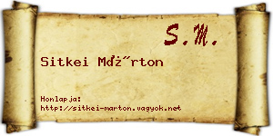 Sitkei Márton névjegykártya