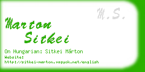 marton sitkei business card